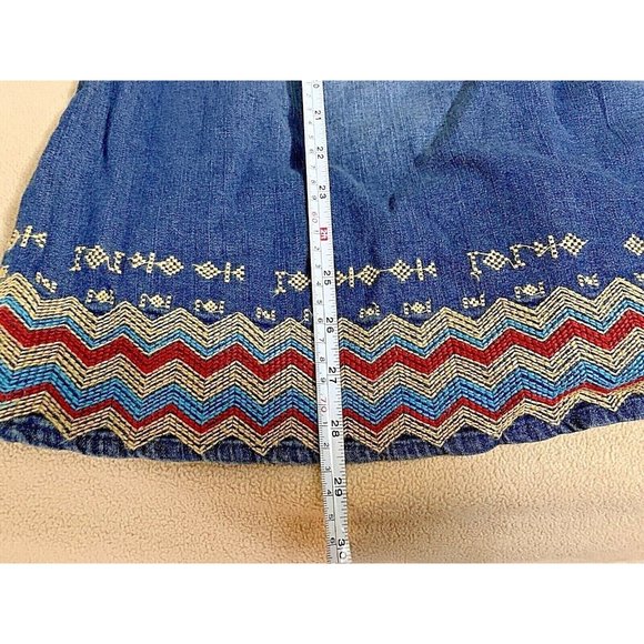 Tasha Polizzi Collection, Designer, Embroidered Denim Tunic Size Medium - Picture 6 of 9